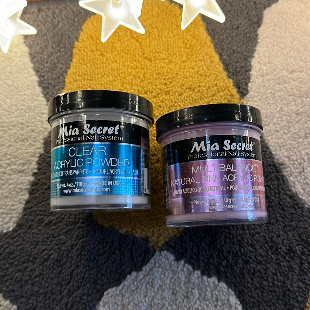 Mia Secret clear and pink acrylic powder